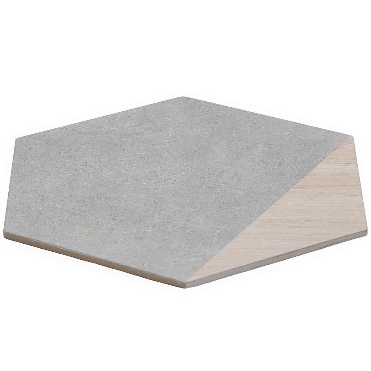 Piaka Wood Gray 12.5" Hex Matte Porcelain