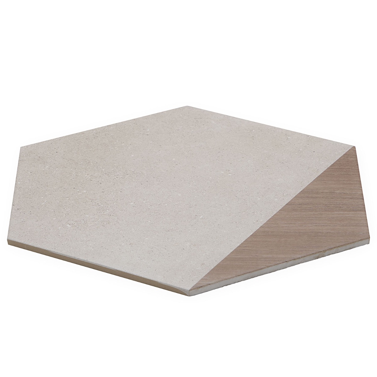 Piaka Wood Taupe 12.5" Hex Matte Porcelain