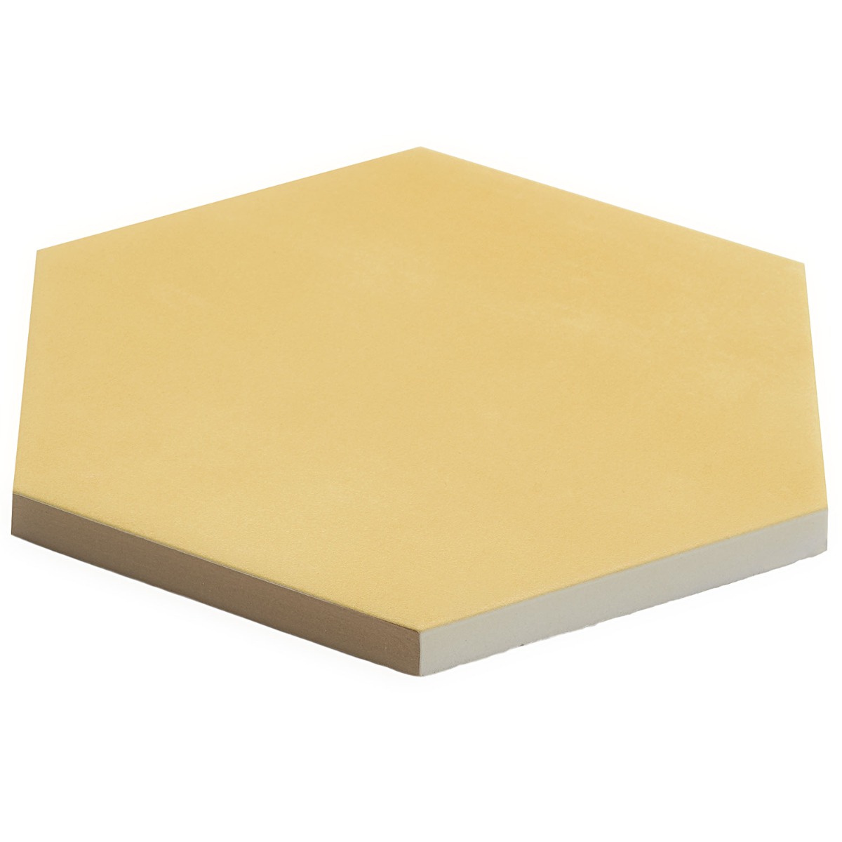 Co-Aries Yellow 8" Hex 15mm Matte Porcelain