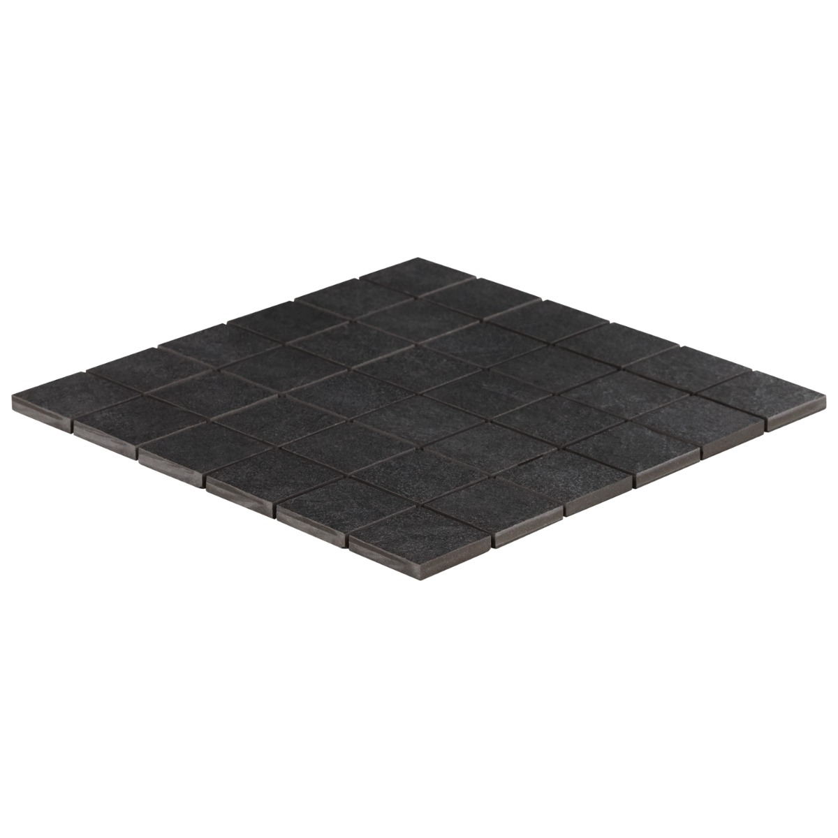 Motley Charcoal Black 2x2 Limestone Look Matte Porcelain Mosaic Tile