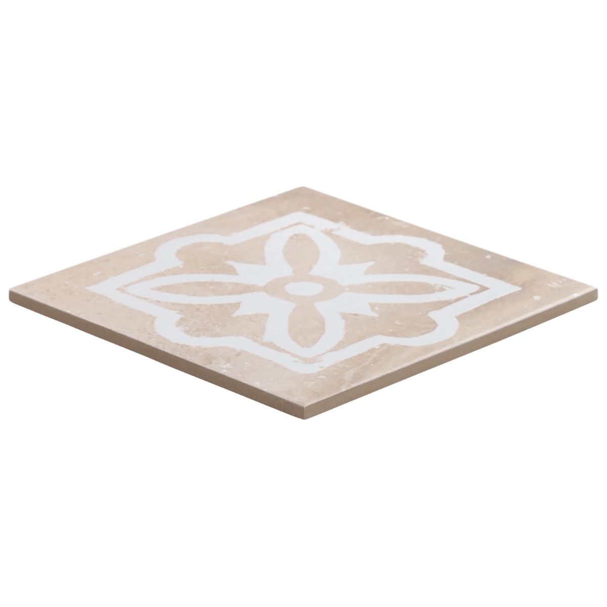 Angela Harris Messina Kasma Terra Crema Decor 8x8 Matte Porcelain Matte Porcelain