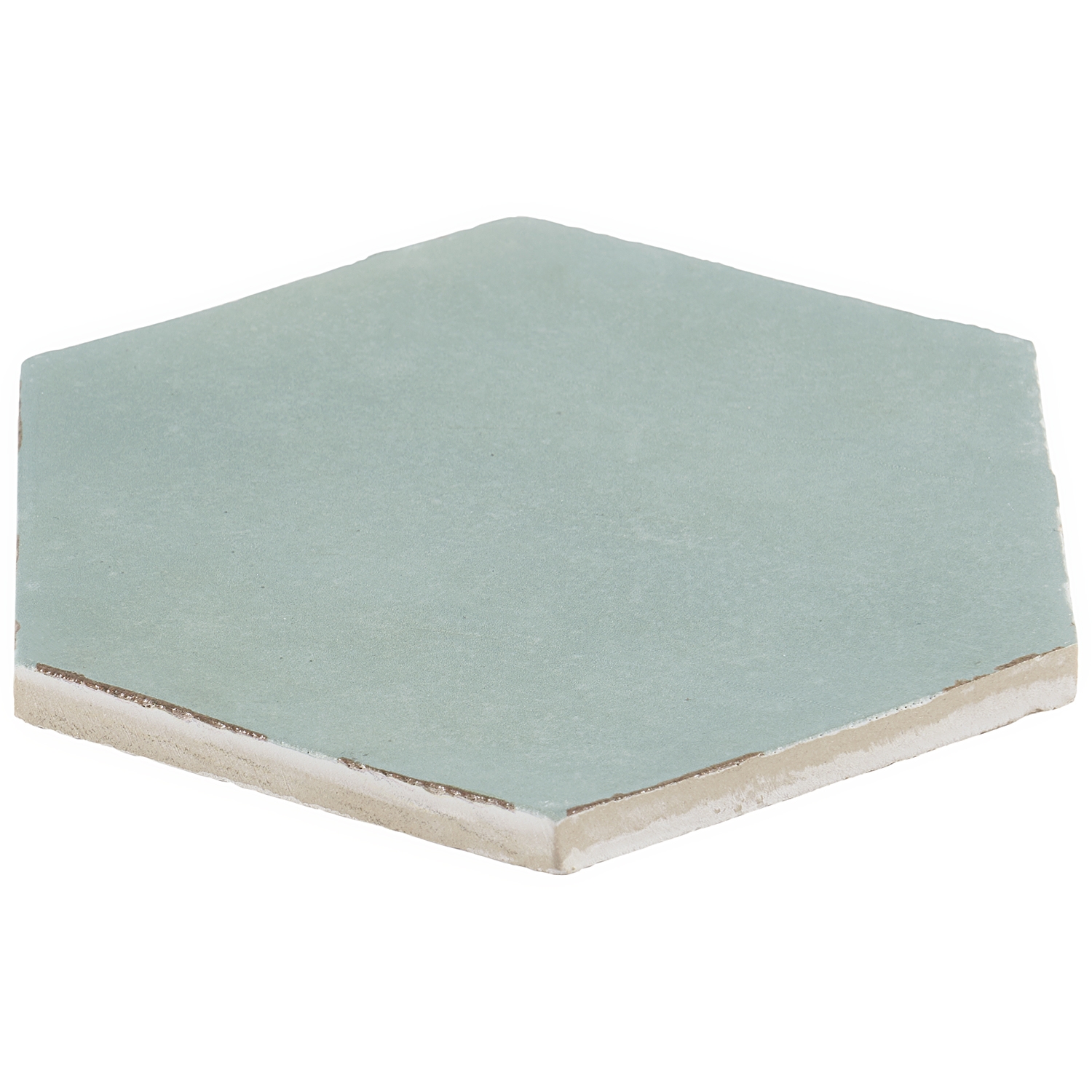 Sasha Hex Bettina Blue Green 6" Matte Porcelain Hexagon Tile