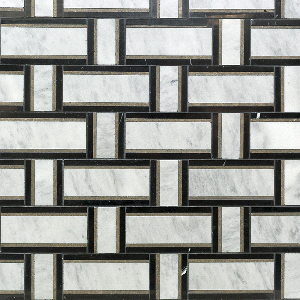 Interlace Malasia Gray- Lagos & Nero Marquina Polished Marble