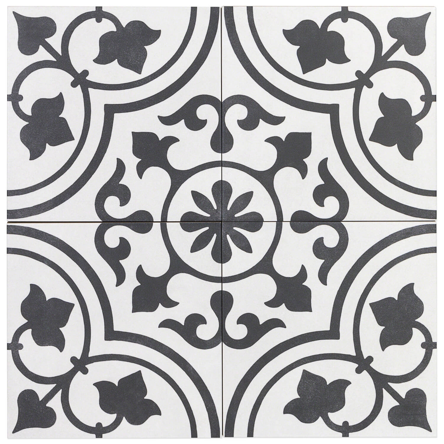 Cascais White Ornate 9x9 Matte Porcelain Tile