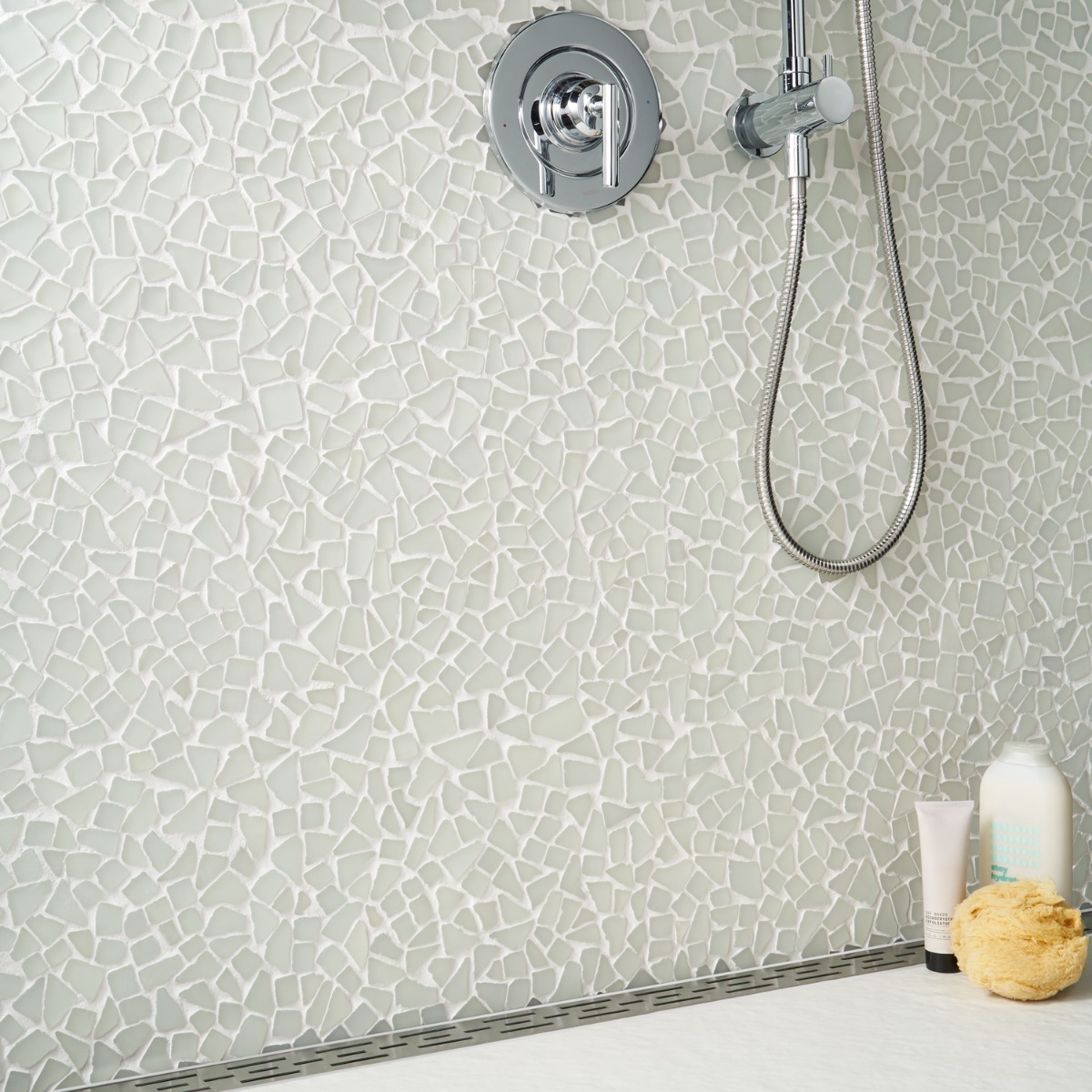 Dolphin Arctic White Frosted Matte Glass Mosaic Tile