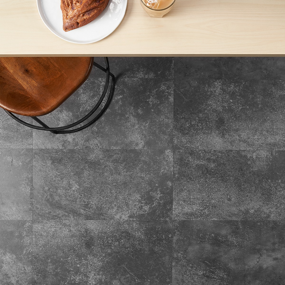 Mercer Metalcrete Charcoal 12x24 - 2.0mm/12mil Wear Layer - Glue Down Matte Luxury Vinyl