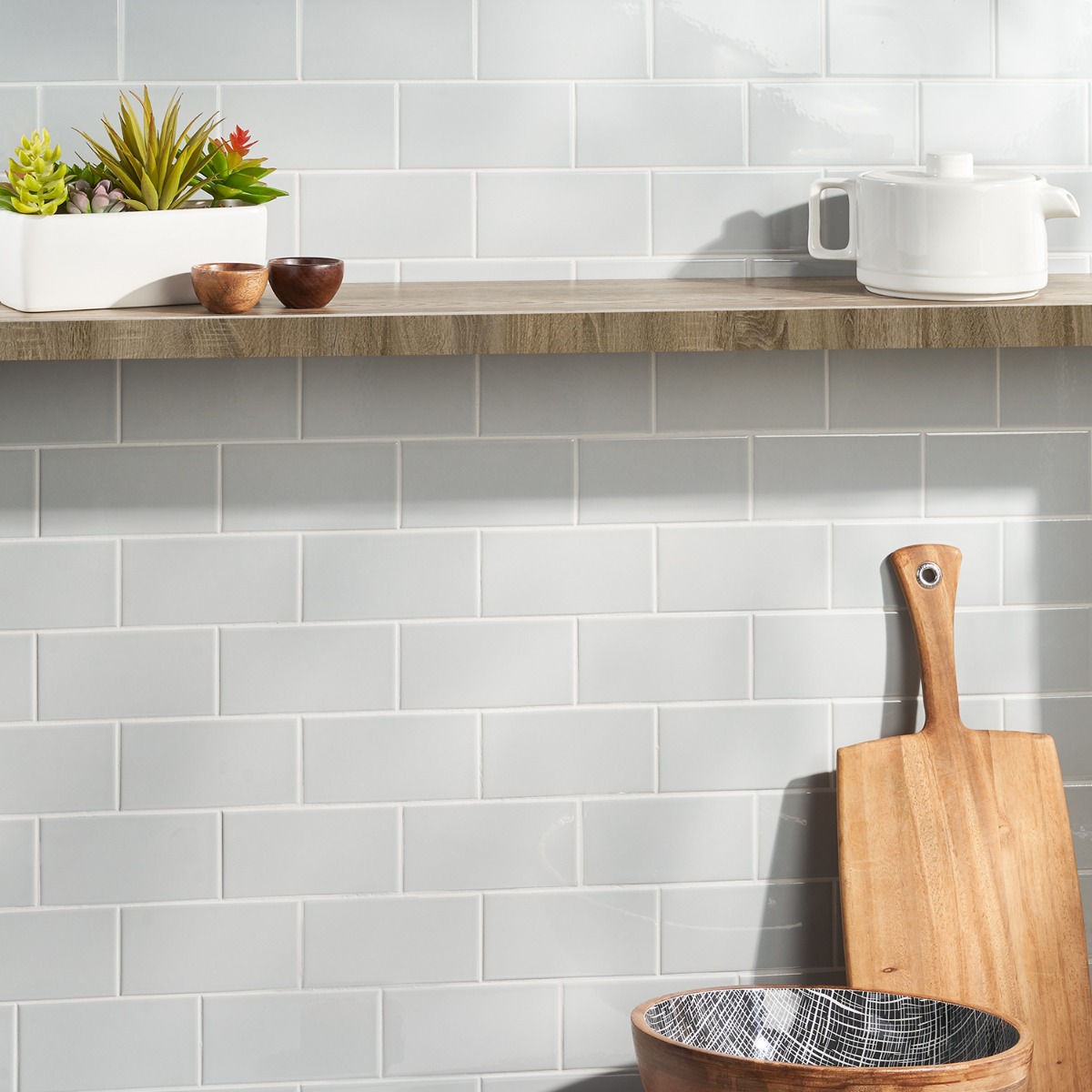Market Street Light Gray 3X6 Polished Porcelain Tile