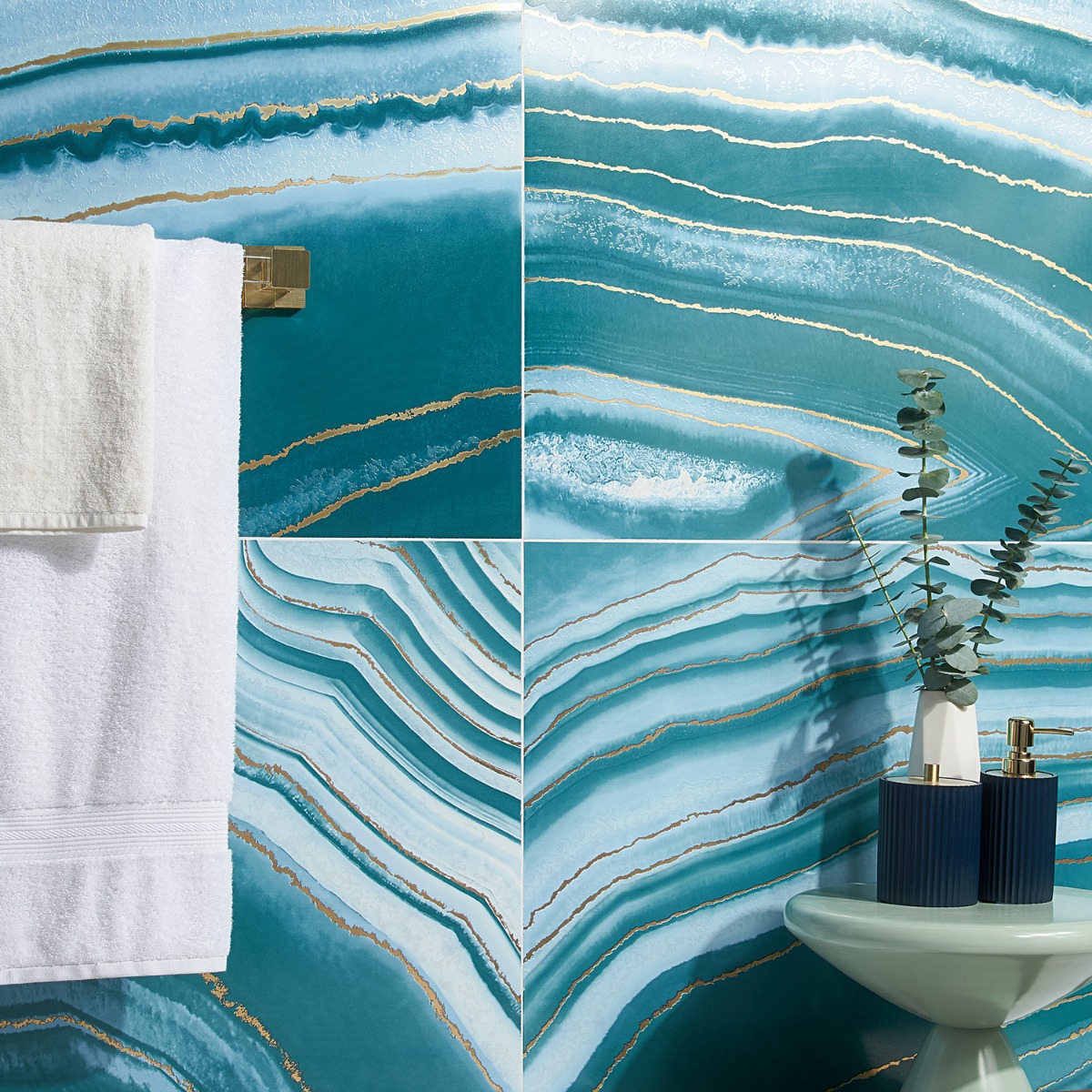 Deco Agate Ocean Green 24x48 Artisan Decor Polished Porcelain Tile