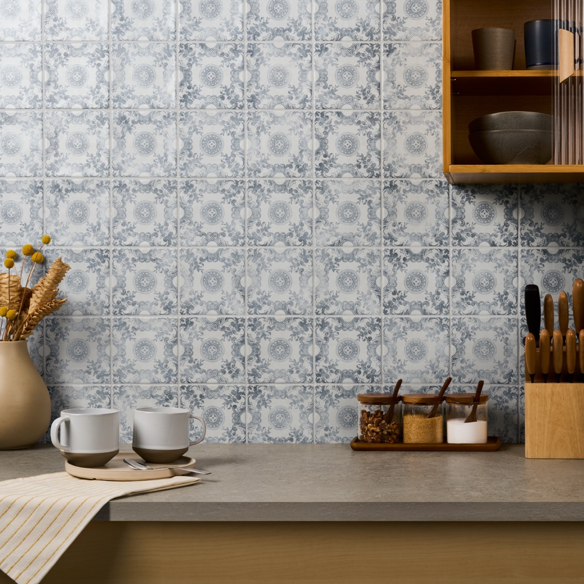 Paula Purroy Como Cala Blue 5x5 Matte Ceramic Tile