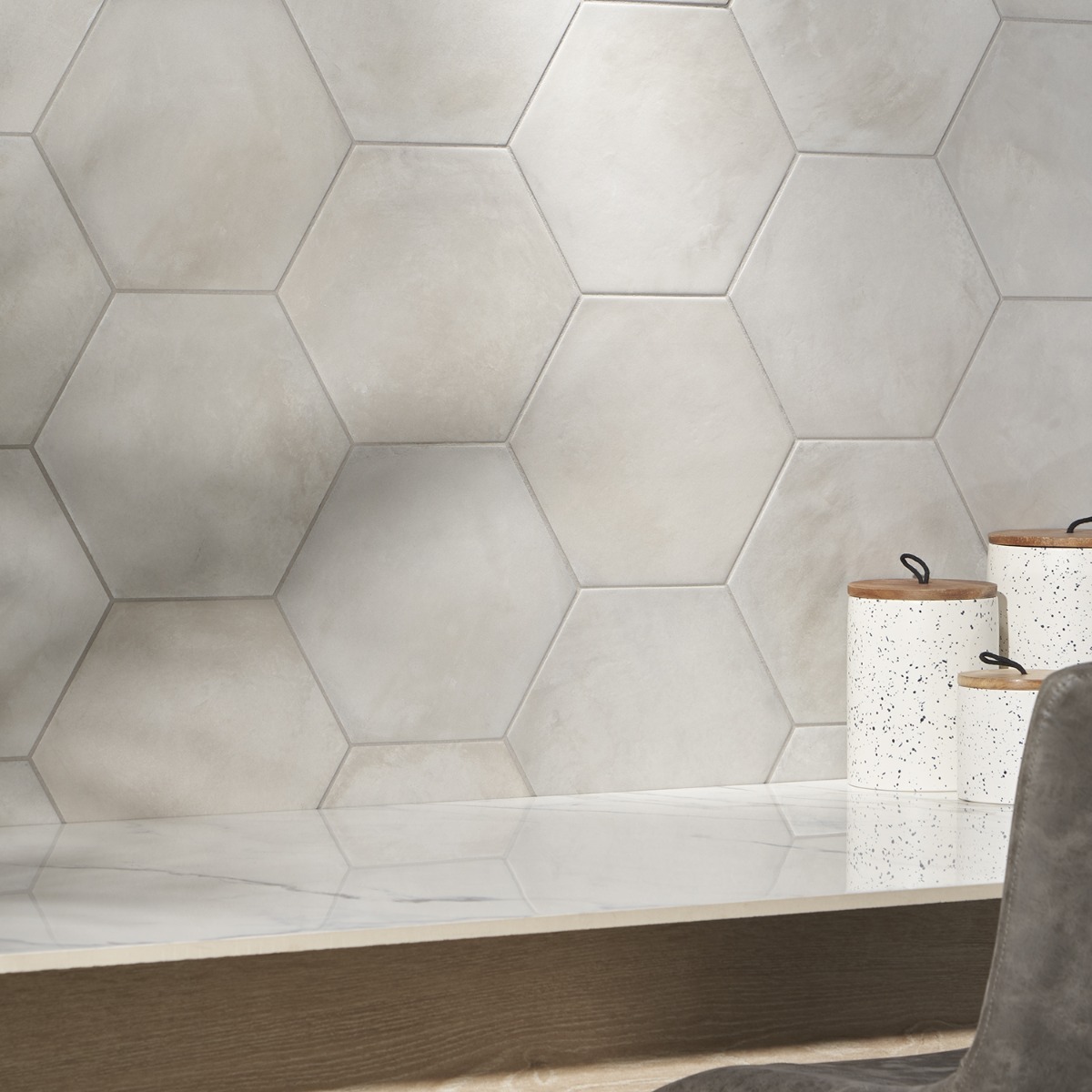 Banza Gray Sabbia 8" Hexagon Matte Porcelain Tile