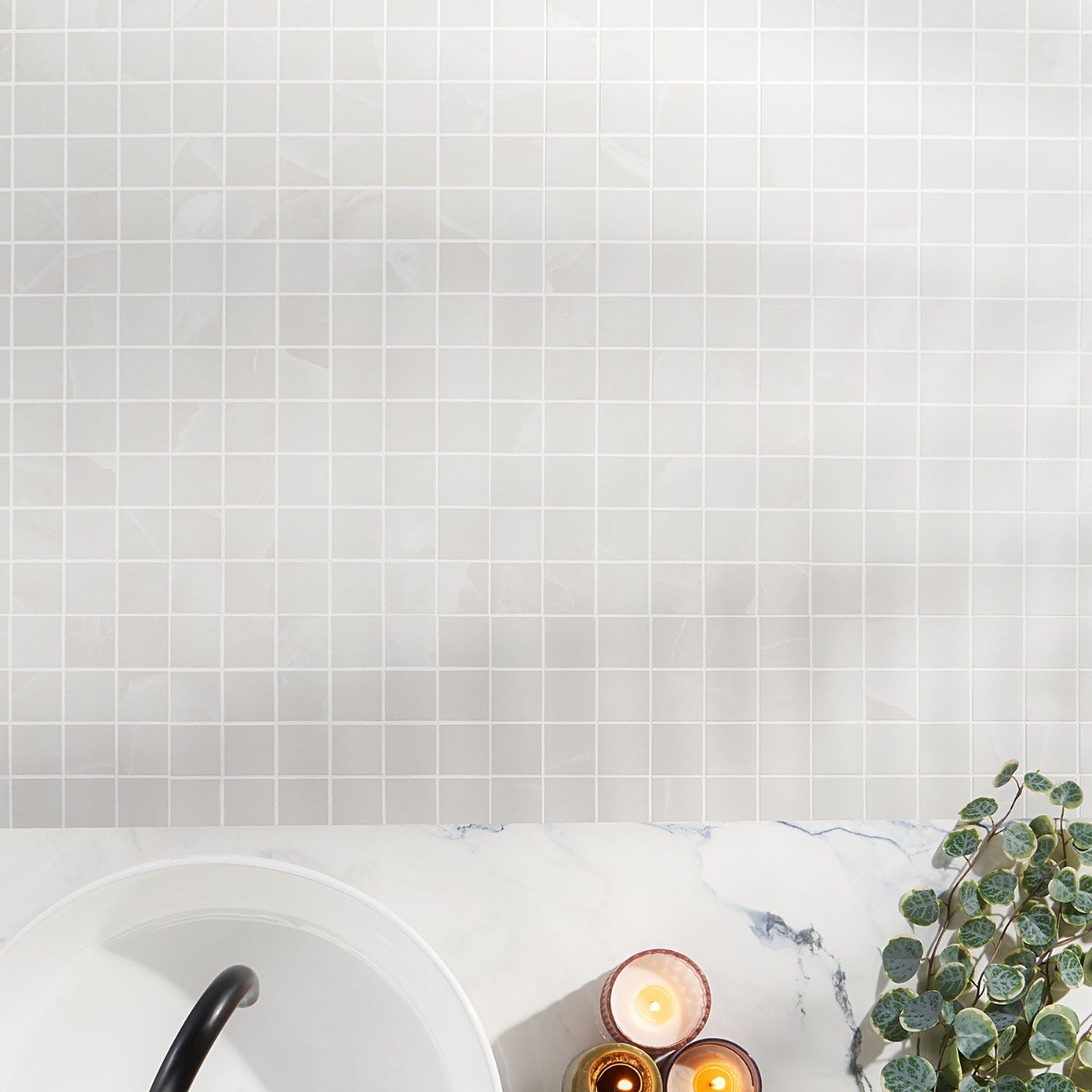 Lithe Aztec Onyx Bianco 2x2 Matte  Porcelain