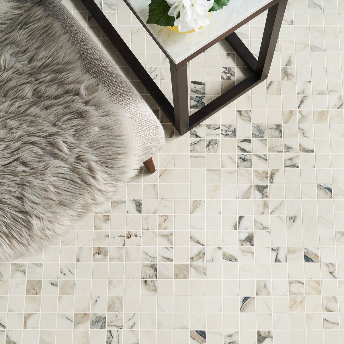 Lithe Calacatta Rustico 2x2 Matte  Porcelain