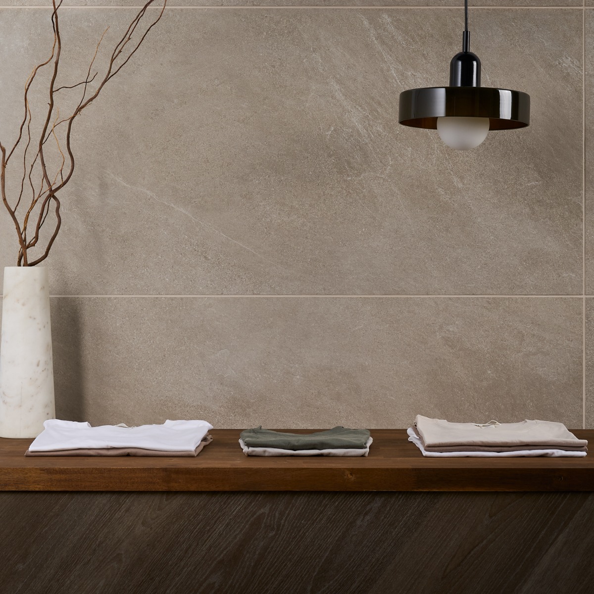 Motley Caramel Brown 24x48 Limestone Look Matte Porcelain Tile