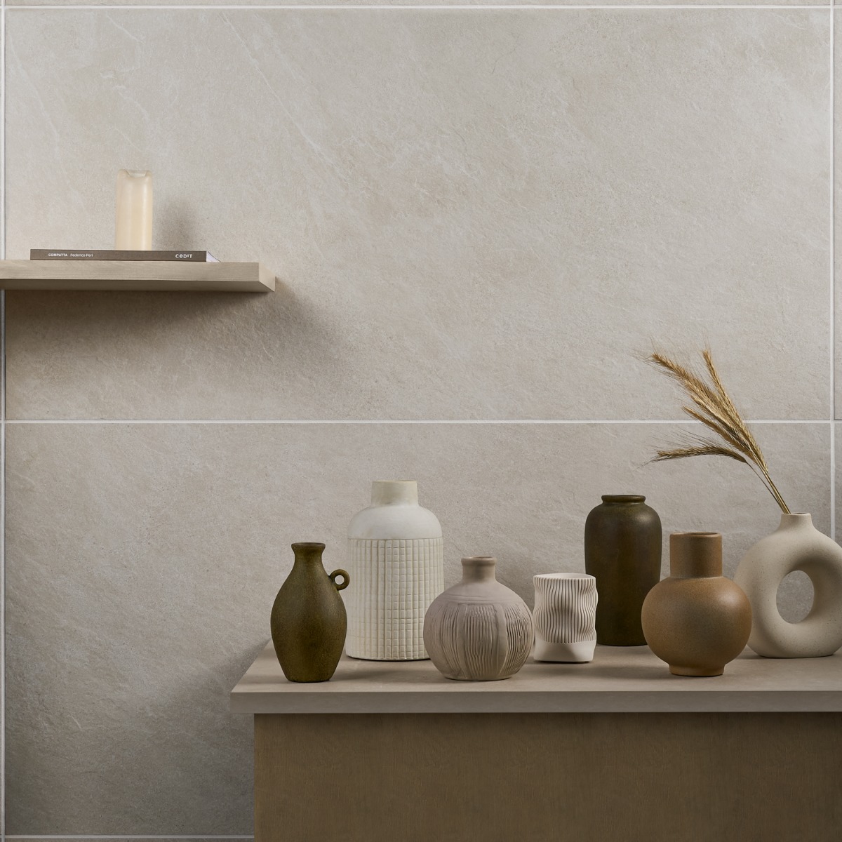 Motley Linen White 24x48 Limestone Look Matte Porcelain Tile