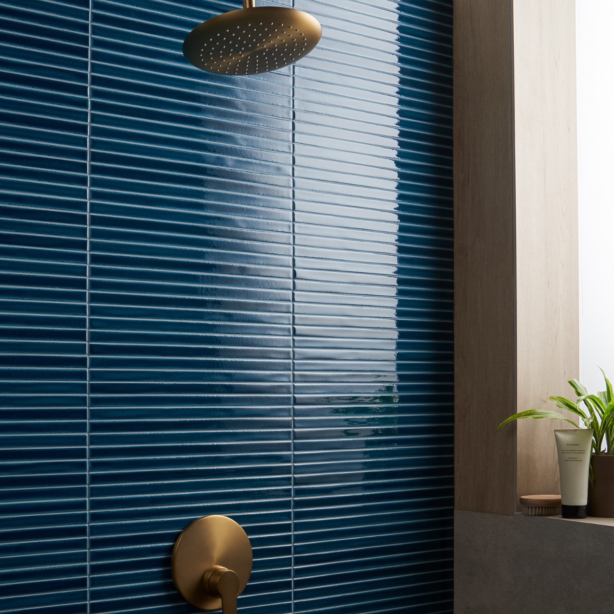 Buenos Sapphire Blue 5x18 Crackled Glossy Ceramic Mosaic Tile