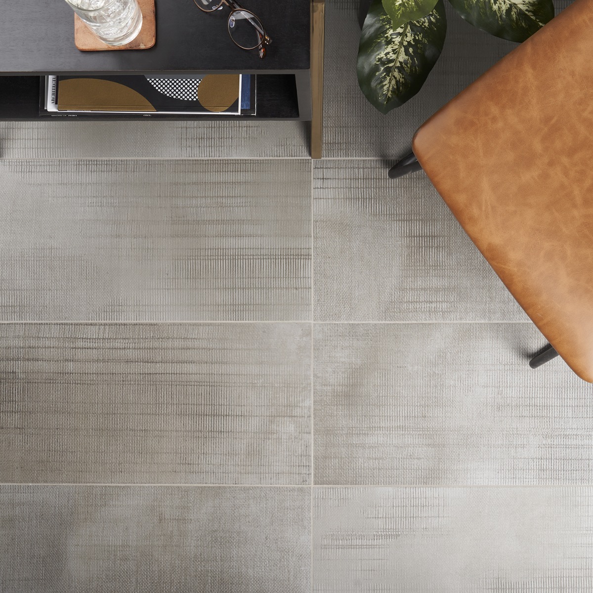 Organic Rug Dark Gray 12x24 Matte Porcelain Tile
