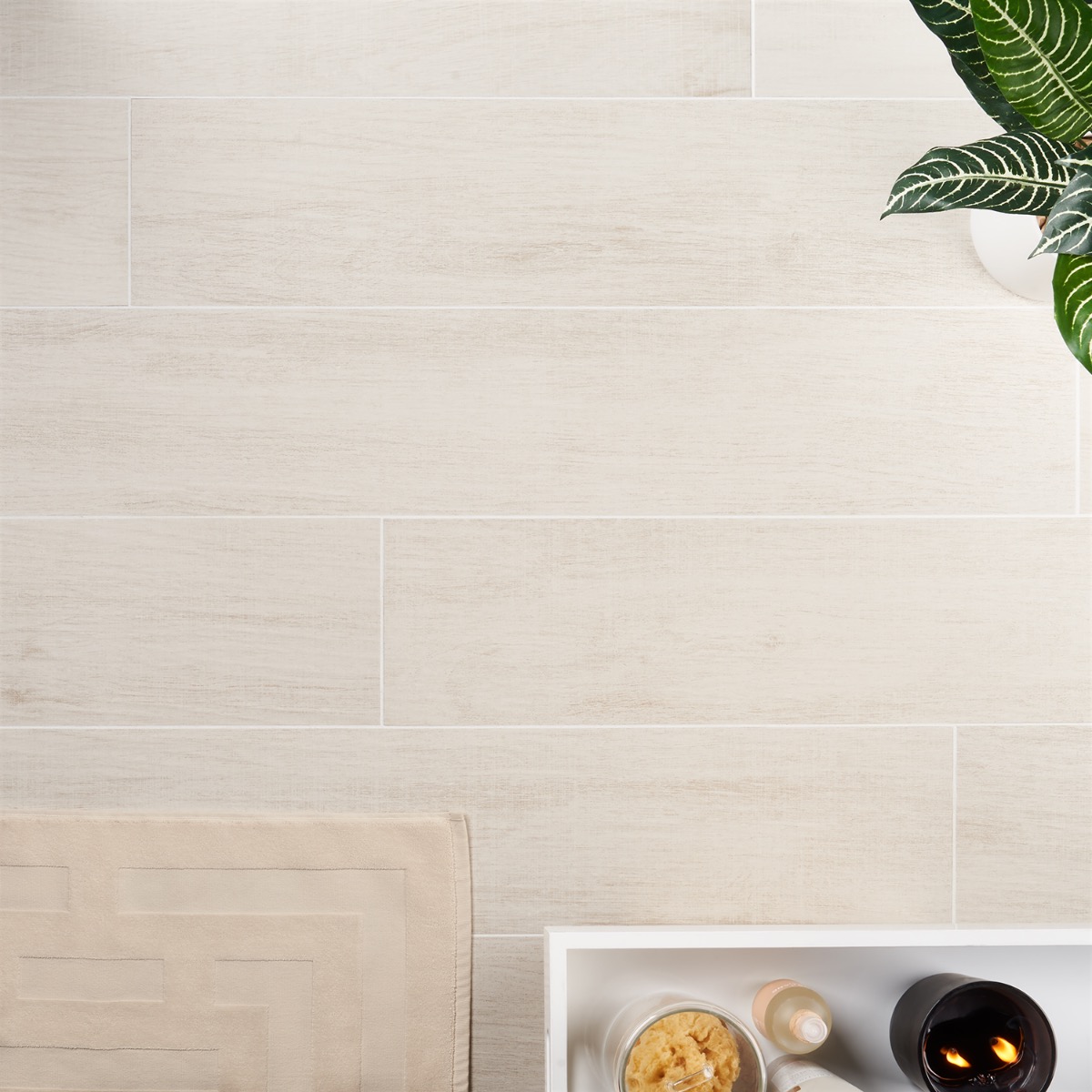 Elan White 8x48 Wood Look Matte Porcelain Tile