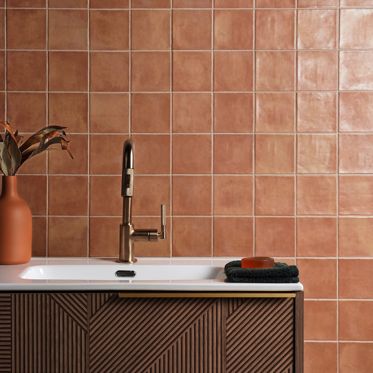 Paula Purroy Como Terracotta 5x5 Matte Ceramic Tile