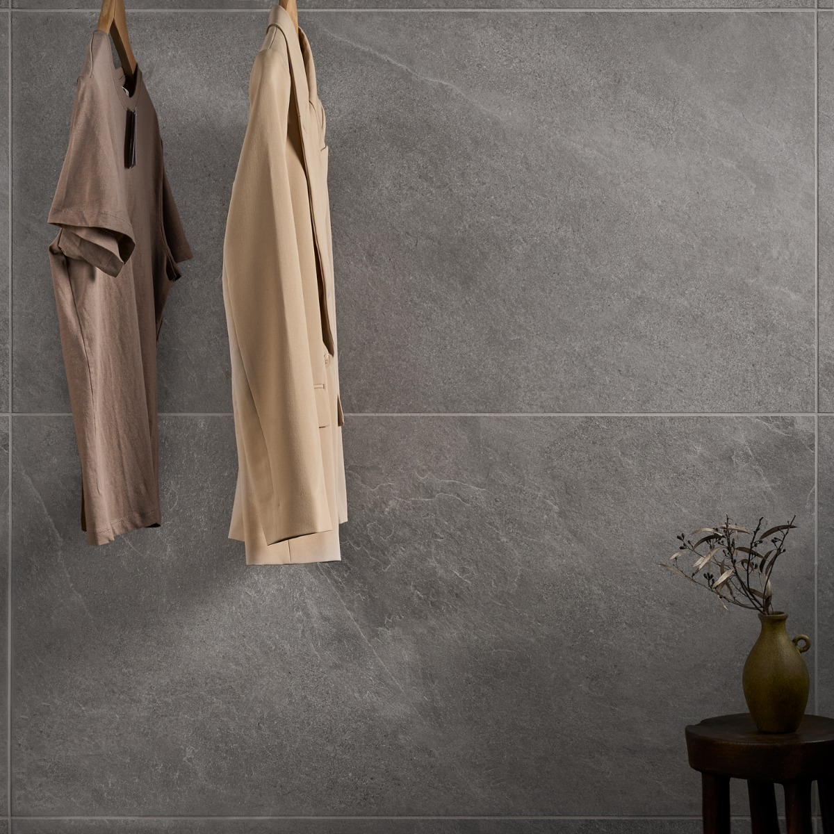 Motley Slate Gray 24x48 Limestone Look Matte Porcelain Tile
