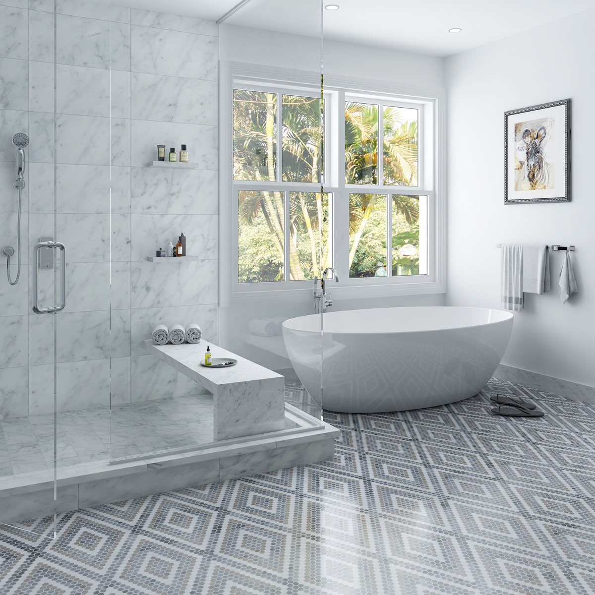 Helios Diamond Beige & Gray Polished Marble
