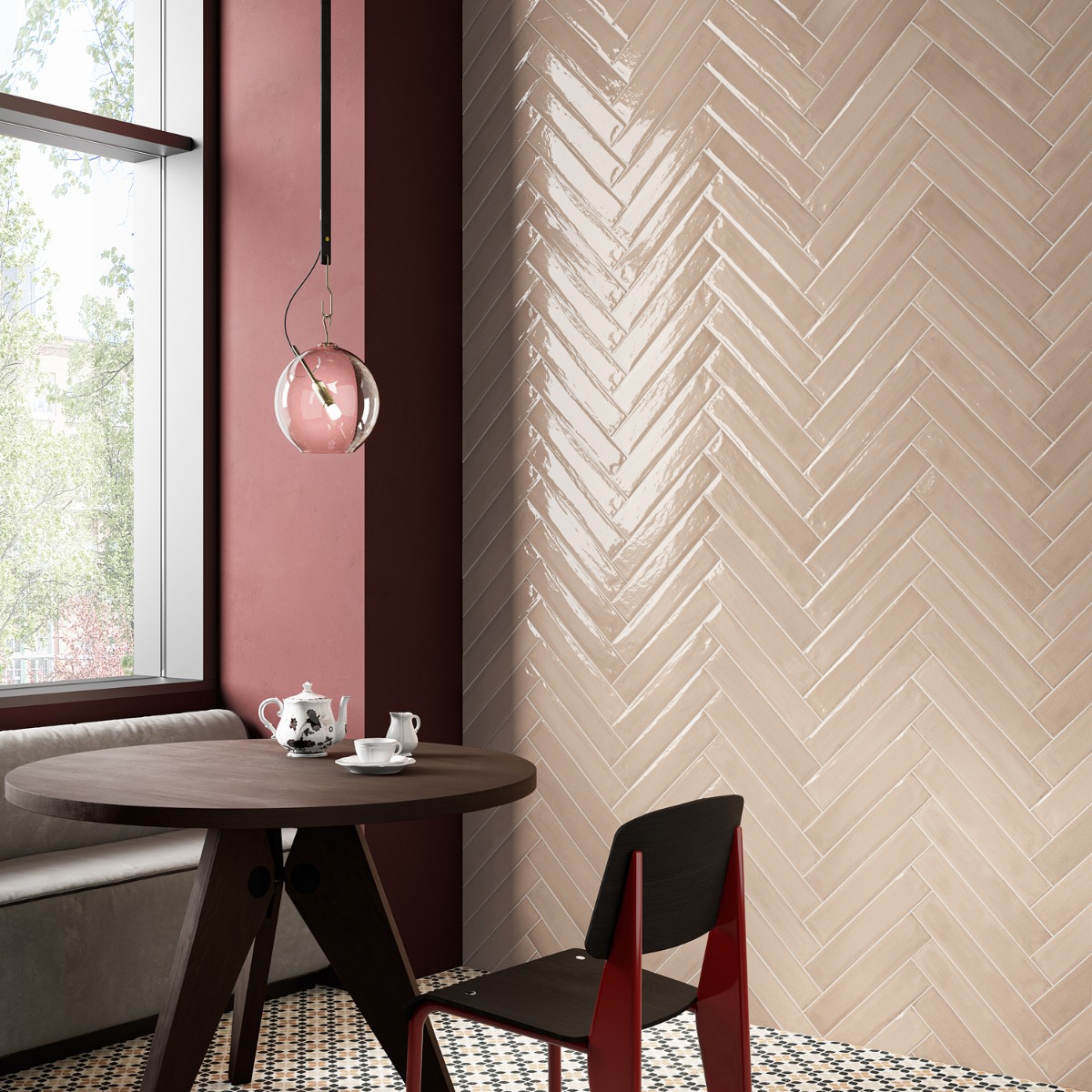 Frammenti Brick Rosa 3x16 Polished Porcelain