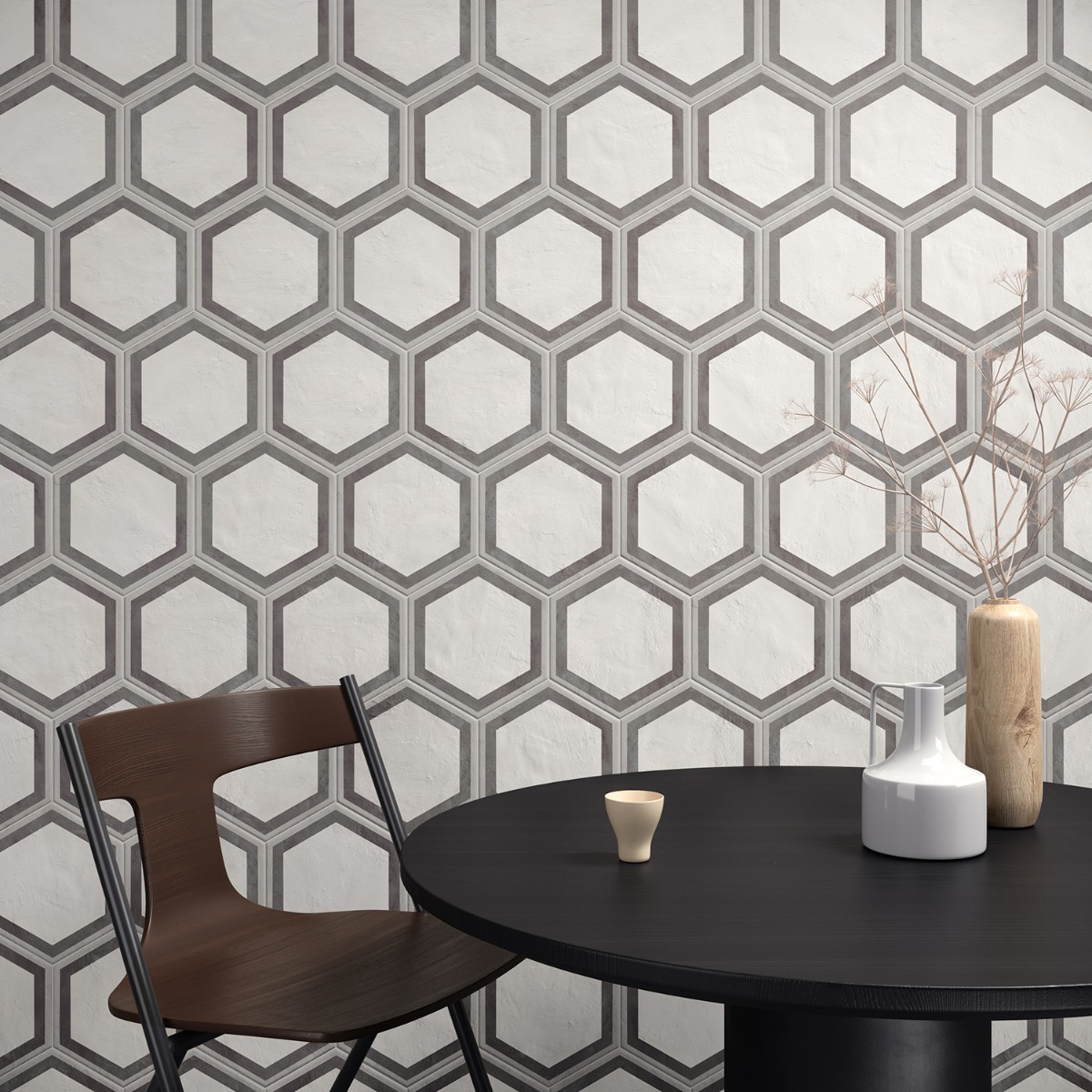 Banza Deco Sabbia Charcoal 8" Hexagon Matte Porcelain Tile
