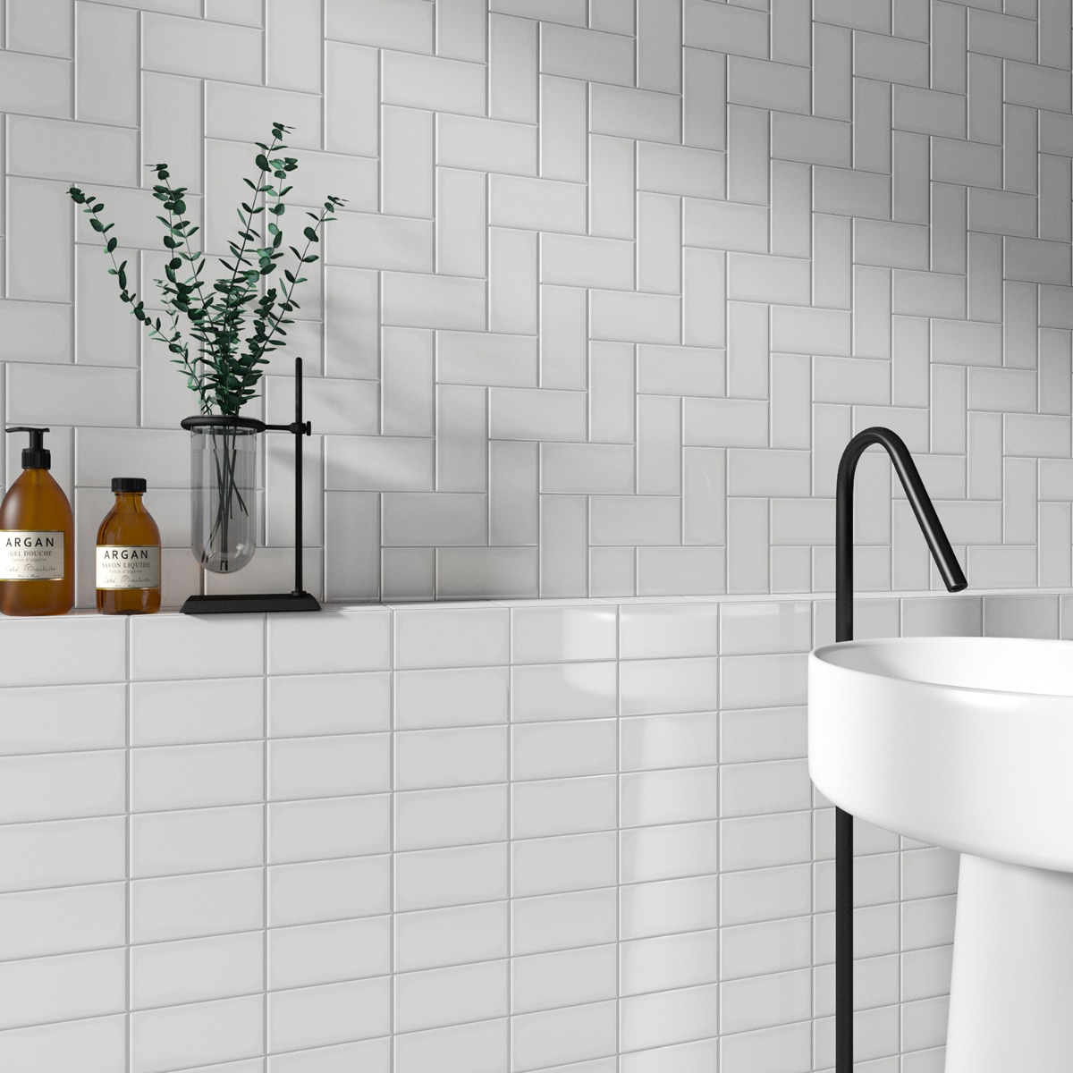 Market Street Light Gray 3X6 Polished Porcelain Tile