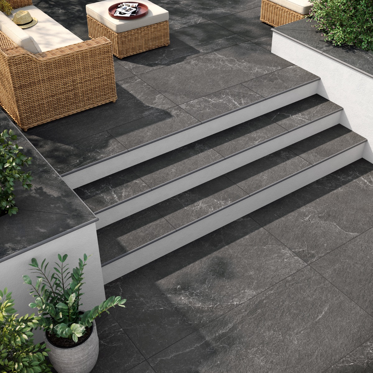 Montech Graphite Gray 24x48 Matte Porcelain 2CM Outdoor Paver