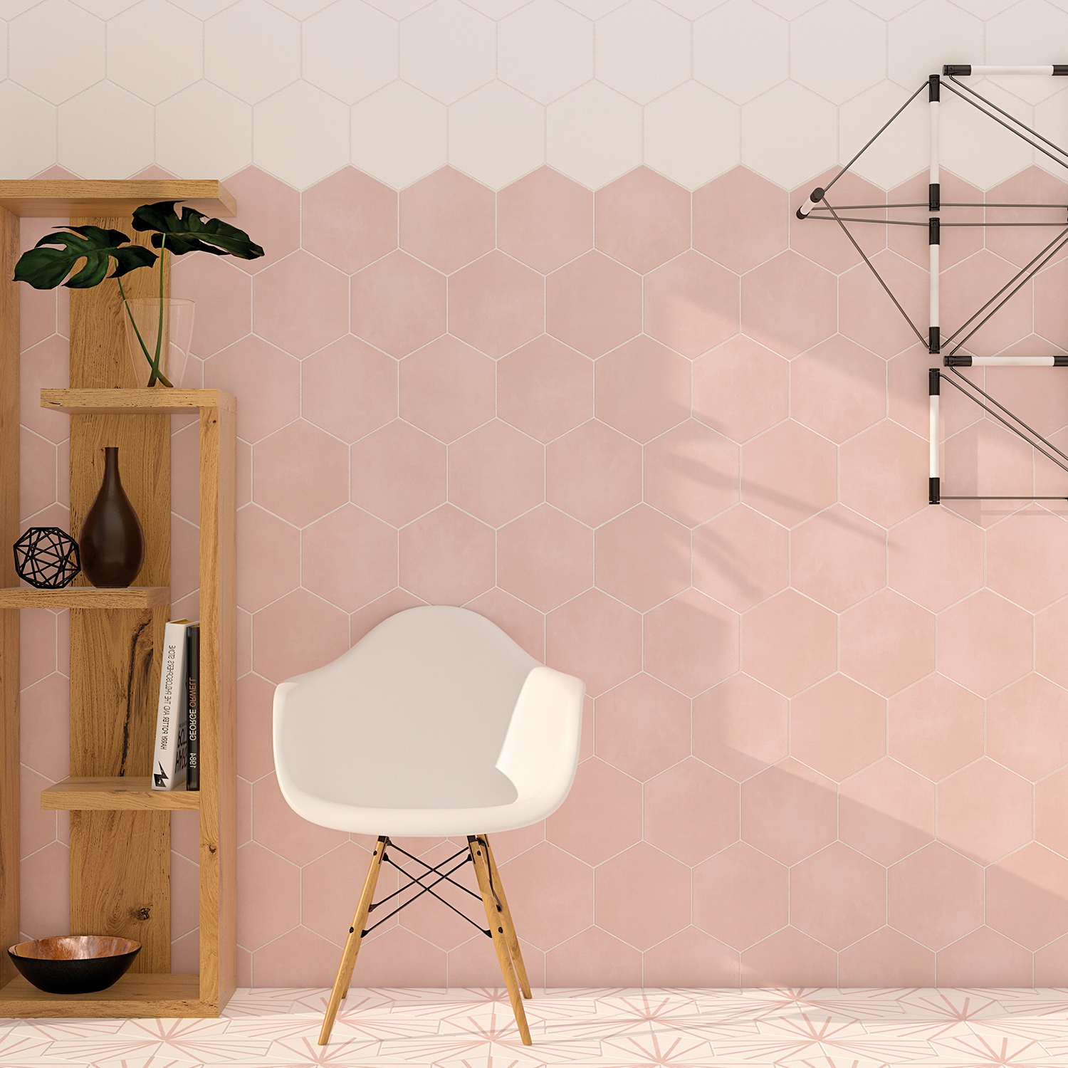 HexArt Rose 8" Porcelain Matte Tile