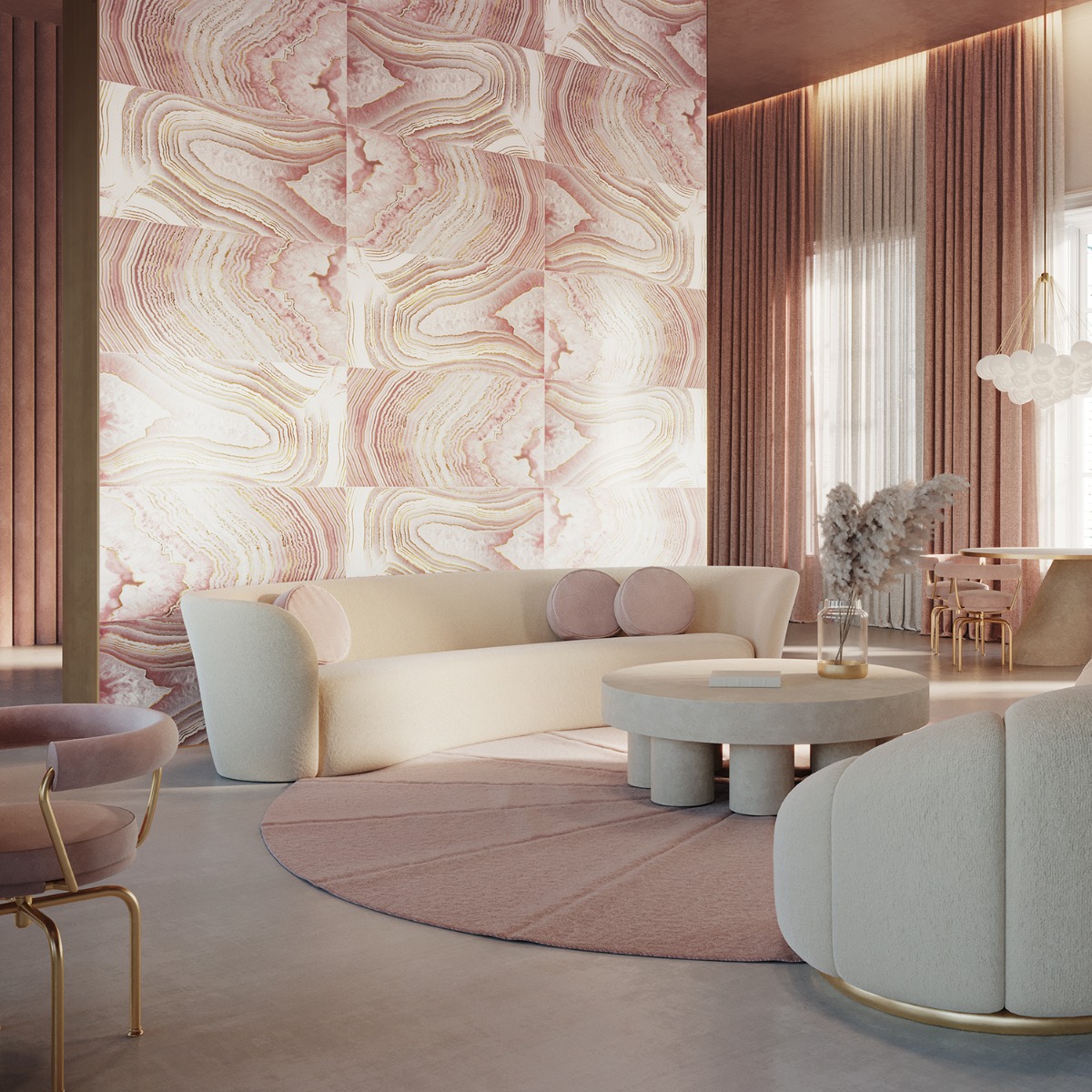 Deco Agate Himalaya Pink 24x48 Artisan Decor Polished Porcelain Tile