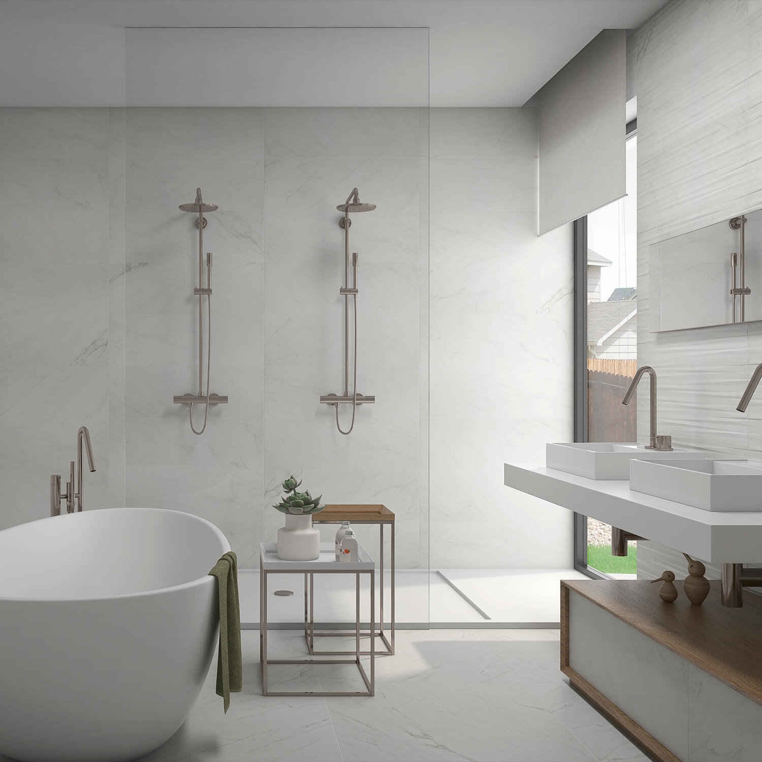 Belvedere Bianco 30x30 Marble Look Porcelain Tile