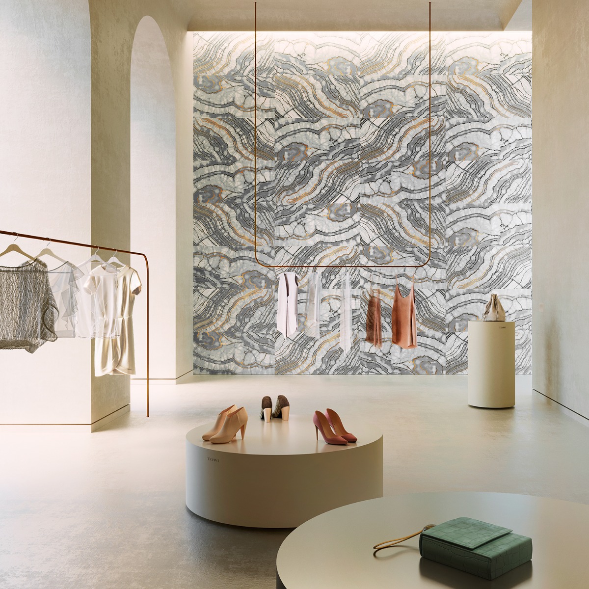 Deco Agate Smoke Gray 24x48 Artisan Decor Polished Porcelain Tile