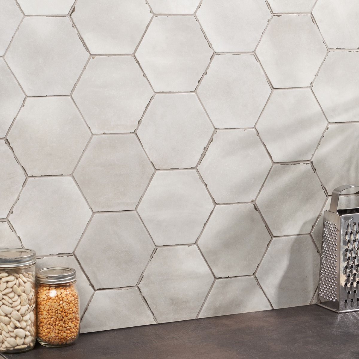 CostaHex Tiberio Taupe 6" Matte Porcelain Hexagon Tile
