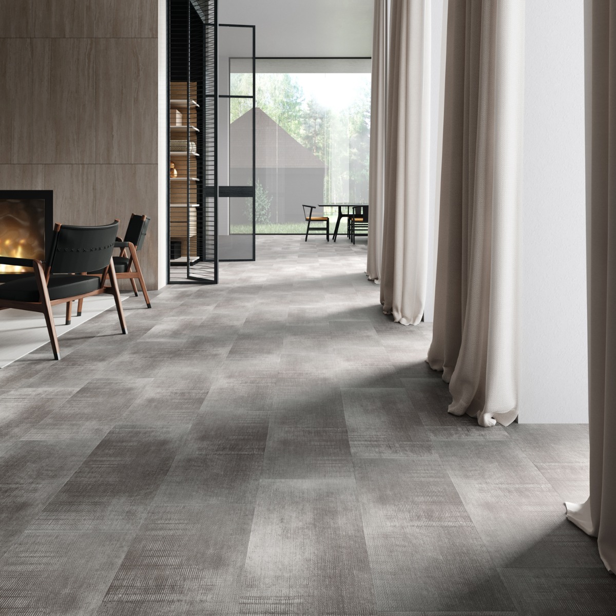 Organic Rug LVT Dark 12x24  - 5.0mm/20mil Wear Layer - Rigid Core Click Matte Luxury Vinyl