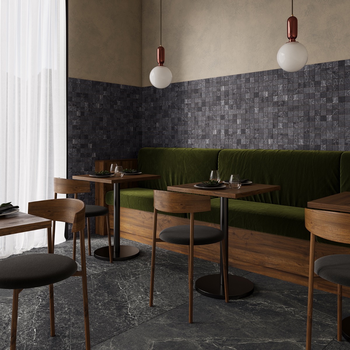 Montech Graphite Gray 2x2 Matte Porcelain Mosaic Tile