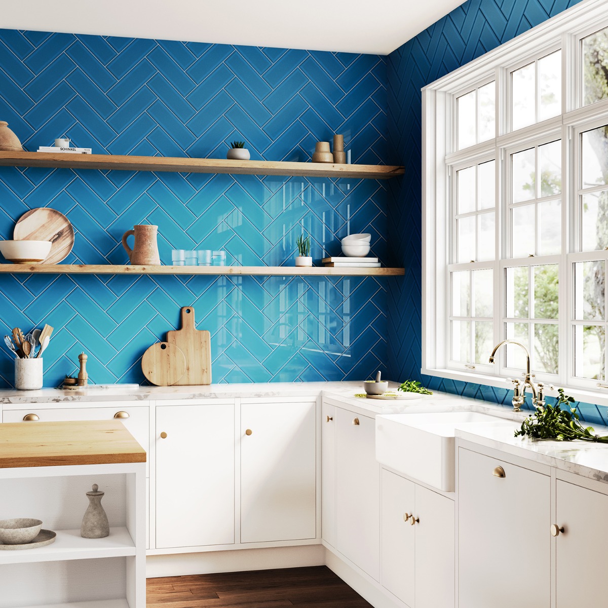 Beverly Marine Blue 4x12 Beveled Glossy Ceramic Subway Tile
