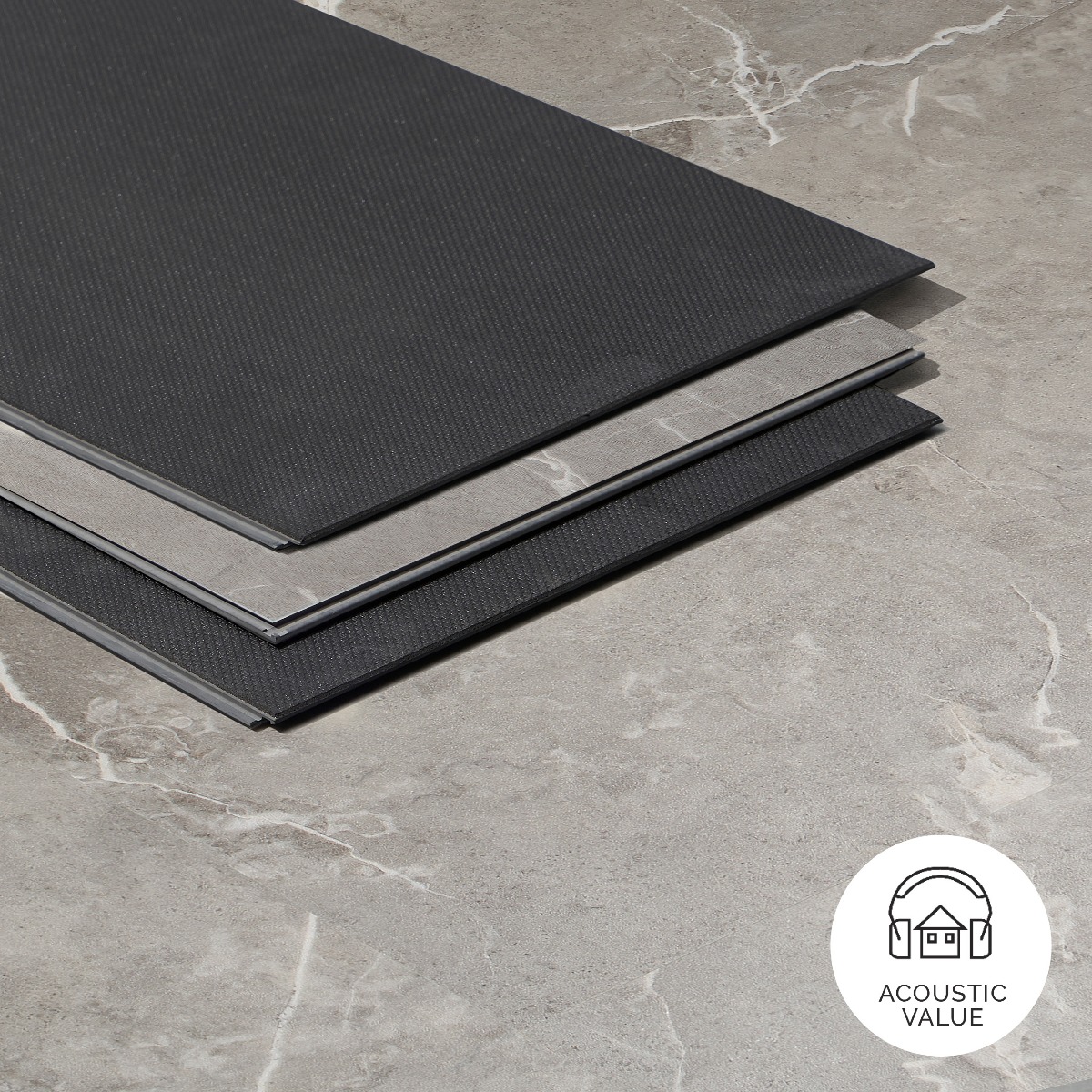 Crosby Chauny Marble Dark Beige 12x24 -  5.0mm/28mil Wear Layer -  Rigid Click Matte Luxury Vinyl